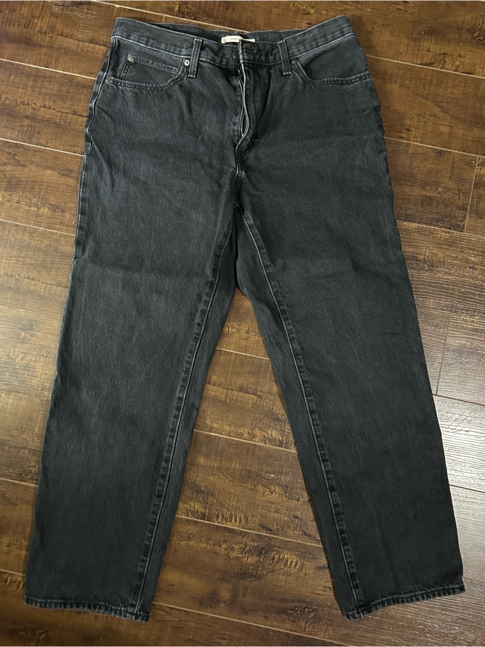 Black Straight-Leg Jeans